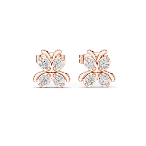 0.36 CT Butterfly Lab Diamond <b>Stud</b> Earrings VVS-VS EF Clarity 18KT, 14KT, 10KT Gold & 925 <b>Silver</b> Rose, Yellow, White Gold - Product Image 3
