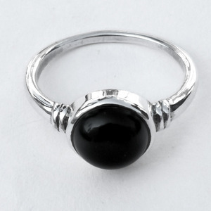 Anillo de joyería fina de Plata de Ley 925, piedra preciosa de ónix negro para mujeres y niñas para bodas, fiestas de cumpleaños, venta al por mayor - Product Image 1