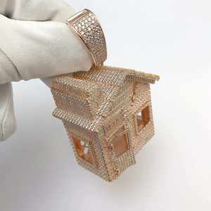 Colgante de diamante de corte redondo Moissanite Diseño impresionante Hip hop Iced Out Plata de Ley 925 - Product Image 6