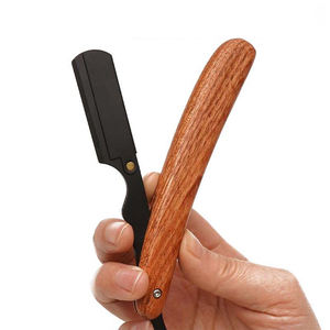 Maquinilla de afeitar recta de peluquero de acero inoxidable de alta calidad para afeitar maquinilla de afeitar con mango de madera de un solo borde - Product Image 5