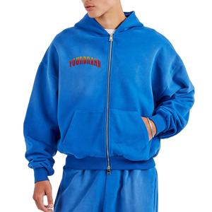 Nouveau sweat à capuche zippé arrivé pour homme Logos imprimés personnalisés 100% sweat à capuche en coton homme Streetwear surdimensionné couleur unie sweats à capuche hommes - Product Image 6