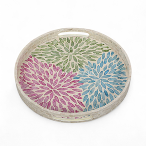 Plateau en nacre fait à la main, plateau de service décoratif, écologique, incrustation de coquillages naturels, maison, cuisine - Product Image 3