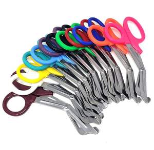 Tijeras para Vendajes de Primeros Auxilios, Mango de Plástico Morado, Tijeras Quirúrgicas Médicas de Acero Inoxidable - Product Image 5