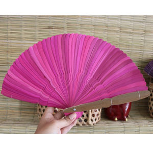 Abanico de Hoja de Palma/Abanicos Plegables de Papel de Bambú, Agarre Manual, Artesanía Vietnamita, Plegable, Coleccionable, Regalo, Recuerdos de Fiesta, Decoración DIY - Product Image 3