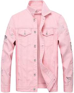 Abrigo vaquero informal de color sólido para hombre, chaqueta vaquera de manga larga para otoño y primavera - Product Image 1