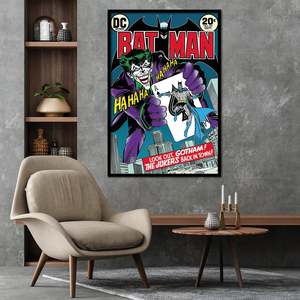 Affiche de la couverture du comic Batman : Le Joker est de retour! Décoration d'intérieur : Impression offset et numérique sur polyester et plastique, style défilement - Product Image 2