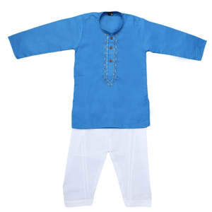 Traje Kurta Shalwar Bordado para Niños - Azul Cielo - Product Image 3