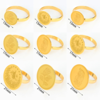 Pièces de monnaie turques anneaux plaqué or 18 carats Simple saoudien musulman Couples anneau dubaï egypte femmes bijoux vêtements quotidiens