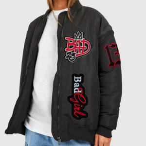 Chaqueta Bomber Vaquera para Mujer, Talla Grande, Personalizada, Transpirable, Tejida, Estampada, Ecológica, Resistente al Viento, para Otoño e Invierno, Venta al Por Mayor - Product Image 3