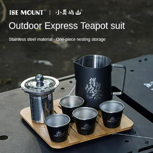 Juego elegante de tetera y taza de acero inoxidable estriado para cocinas modernas Precios al por mayor Juegos de café y té - Product Image 5