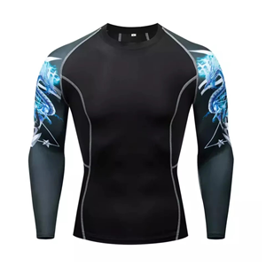 Camiseta de Compresión para Hombre 2026 con Estampado por Sublimación de Secado Rápido, con Logotipo Personalizado, para Entrenamiento de MMA, NO GI, Grappling, Jiu Jitsu, BJJ - Product Image 1