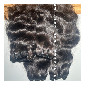 Extensiones de cabello Remy de la mejor calidad, cutículas onduladas naturales alineadas, cabello humano indio crudo a precio de fábrica - Product Image 1