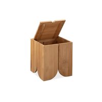 Table d'appoint multifonctionnelle en teck massif de haute qualité, faite à la main, durable, moderne, écologique, pour l'intérieur/l'extérieur, salon