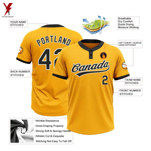 New Style Colors Baseball Jersey Two Button Your Best Choice Sportswear Two Button Baseball Jersey Half Sleeve - Product Image 4