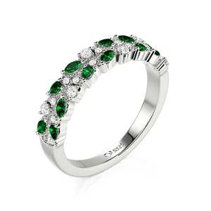 Anillo de boda Jeulia personalizado de doble fila con diseño de ramas y hojas - Product Image 2