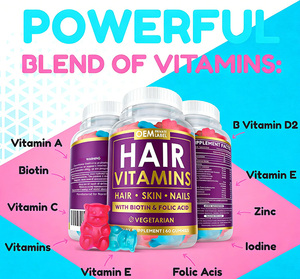 Suplemen Vitamin Permen Jeli Vegan Biotin untuk Pertumbuhan Rambut dan Kuku yang Kuat, Kulit Sehat, dan Membantu Selama Kehamilan - Product Image 3