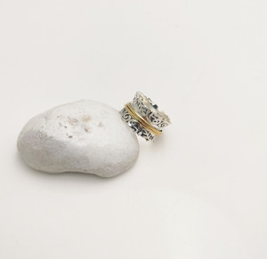 Anillo de moda Unisex ecológico de alta calidad de lujo de Plata de Ley 925 para mujer con ajuste de bisel de forma para fiestas de bodas - Product Image 1