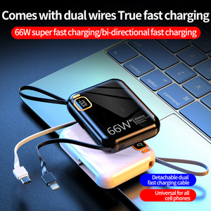 Mini cargador portátil de 66W tipo C carga súper rápida 2 en 1 10000mAh Pd20w banco de energía para <span class=keywords><strong>iPhone</strong></span> - Product Image 4