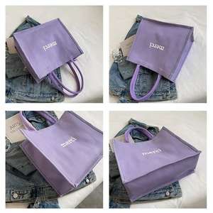 Bolso de lona pesado para mujer en colores rosa, Morado, negro, blanco y crema con tela duradera para uso diario - Product Image 5