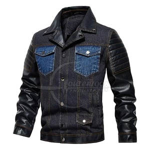 Veste coupe-vent décontractée en jean pour hommes à bas prix 2025 vente en gros de veste en jean pour hommes avec intérieur en fourrure - Product Image 2