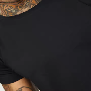 T-shirt personnalisé en polyester/coton pour homme, coupe ample, couleur unie, haute qualité, vente en gros, avec logo sur mesure - Product Image 5