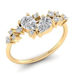 Anillo de Plata de Ley 925 con Moissanita de Corte Pera de 1.24 Quilates, Chapado en Oro Amarillo de 14K y Rodio, Joyería al por Mayor de REYES - Product Image 2