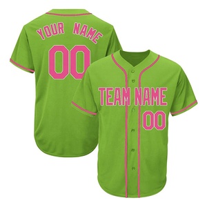 Offre Spéciale personnalisé 100% polyester maillot de baseball grande taille bouton vers le bas conception respirant chemise vierge col en v à manches courtes Hip Hop - Product Image 1