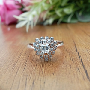 Lujoso anillo de diamante de moissanita personalizado 925 Plata/10K 14K 18K oro blanco banda de boda Pave de moda ajuste para compromiso - Product Image 1