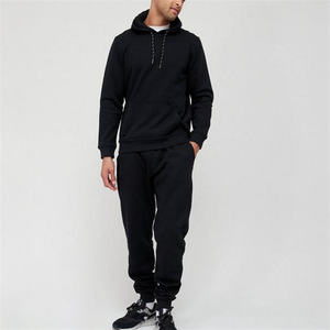 Ensemble de survêtement unisexe avec sweat à capuche et jogging en molleton de coton, tenue 2 pièces, uni, logo personnalisé, vêtements de sport décontractés chauds pour l'hiver - Product Image 4