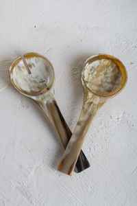 High Quality Polished Ox Horn <b>Cutlery</b> <b>Set</b> Eco-Friendly Natural Color Flatware for Salad Serving Animal Home Kitchenware - Product Image 3