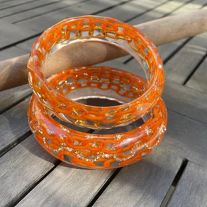 กำไลข้อมืออะคริลิคทำจากเรซิ่นเครื่องประดับแบบขยายได้หลากสีสร้อยข้อมืออะคริลิคทรงสี่เหลี่ยมที่ไม่สม่ำเสมอสำหรับ - Product Image 1