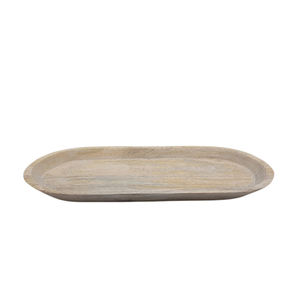 Bandeja para servir de madera de forma ovalada en bandeja para servir alimentos de Color Natural para el hogar y suministros de hoteles hechos a mano personalizados - Product Image 4