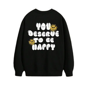 2024 homme sweat polaire à l'intérieur pull 100% coton poids lourd col rond vêtements de rue bouffée imprimé casual hommes sweat - Product Image 1