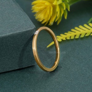 Anillo de boda de oro sólido de 14K con diamante cultivado en laboratorio Esmeralda VVS certificado IGI de estilo minimalista, joyería fina de gama alta para mujer - Product Image 1