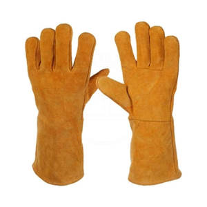 Gants de soudure en cuir de sécurité, robustes, haute performance, doublés polaire, avec protection dorsale et du pouce, résistants aux éclaboussures de métal fondu, type testé - Product Image 1