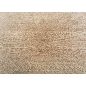 พรมขนสัตว์และไหมถักมือสีเบจและสีน้ำตาล รุ่น AKWS-3025 ลายแบบนามธรรม สำหรับทางเข้าบ้านและโถงทางเดิน พรมรูปทรงสี่เหลี่ยมผืนผ้าสำหรับห้อง - Product Image 3