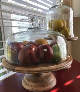 Elegant wooden serving tray with <b>glass</b> <b>dome</b> for luxurious dining and food presentation suitable for home and events - Product Image 5