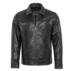 Veste en cuir pour homme à col rabattu pour usage extérieur, veste en cuir pour homme, veste en cuir grande taille - Product Image 5