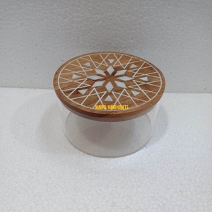 Boîtes de rangement en acrylique, nacre blanche avec incrustation de perles, artisanat, stockage des aliments, artisanat, cadeau de luxe pour RAMADAN arabe, EID - Product Image 3