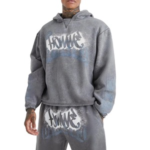 Vente en gros de survêtement pour homme en coton 100% léger, délavé à l'acide, uni, pour streetwear, nouveau style, vêtements d'hiver, Pakistan - Product Image 1