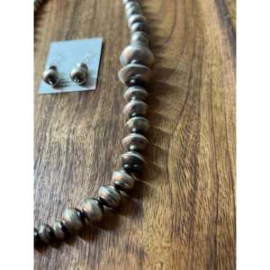 Navajo Handmade Fine Jewelry <b>Sets</b> Sterling Silver Graduated Jumbo <b>Pearls</b> - Product Image 5