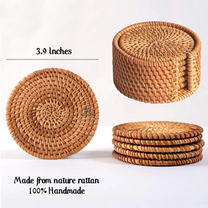 Wholesale Natural Round Woven <b>Placemats</b> Wicker <b>Seagrass</b> Coasters Heat Resistant Rattan <b>Placemats</b> at Best Price - Product Image 5