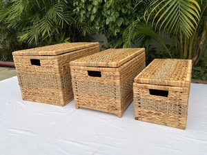 Eco-friendly Seagrass & Water Hyacinth 3-Piece Set for Hotel & Resort Decor & Towel <b>Storage</b> - Product Image 2