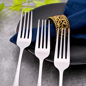 Elite Mini Silver Luxury Forks Food Picks <b>Set</b> of 4-Small Metal Tableware for Home or Restaurant Use for <b>Dinner</b> Fruit Serving - Product Image 2