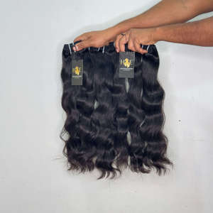 Paquetes de cabello humano virgen indio natural, rizado, liso, con ondas corporales, cutícula alineada, tipo visón. - Product Image 2