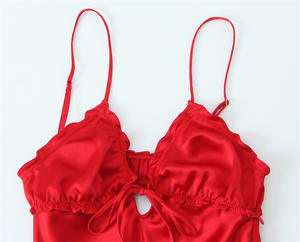 Top de Mujer, Primavera, Verano, Otoño 2024, Nuevo, Sexy, Vintage, Cuello en V, Decoración Apilada, Espalda Descubierta, Color Sólido, Spandex - Product Image 5