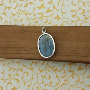 925 Sterling Silver Fine Jewelry Pendant <b>Unique</b> Handmade Flash Labradorite Oval Charm Bezel Setting Inlay <b>Gift</b> <b>for</b> <b>Her</b> - Product Image 2