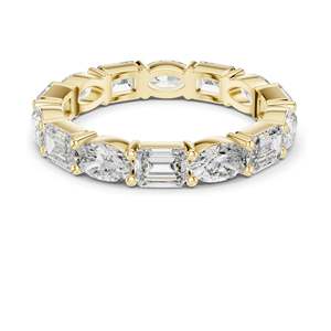 2.16 CT Alternating Emerald & Marquise Cut Lab Diamond <b>Eternity</b> <b>Ring</b> VVS-VS EF Clarity 18KT, 14KT, 10KT Gold & 925 <b>Silver</b> - Product Image 1