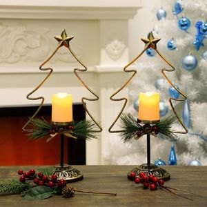 Rustic metal <b>Christmas</b> centerpiece with festive figurines and seasonal colors for holiday tablescapes - Product Image 1