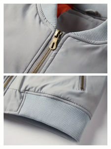 แจ็กเก็ตนักบินสีดำสำหรับผู้ชายแจ็คเก็ตบอมเบอร์ปรับแต่งได้ - Product Image 6